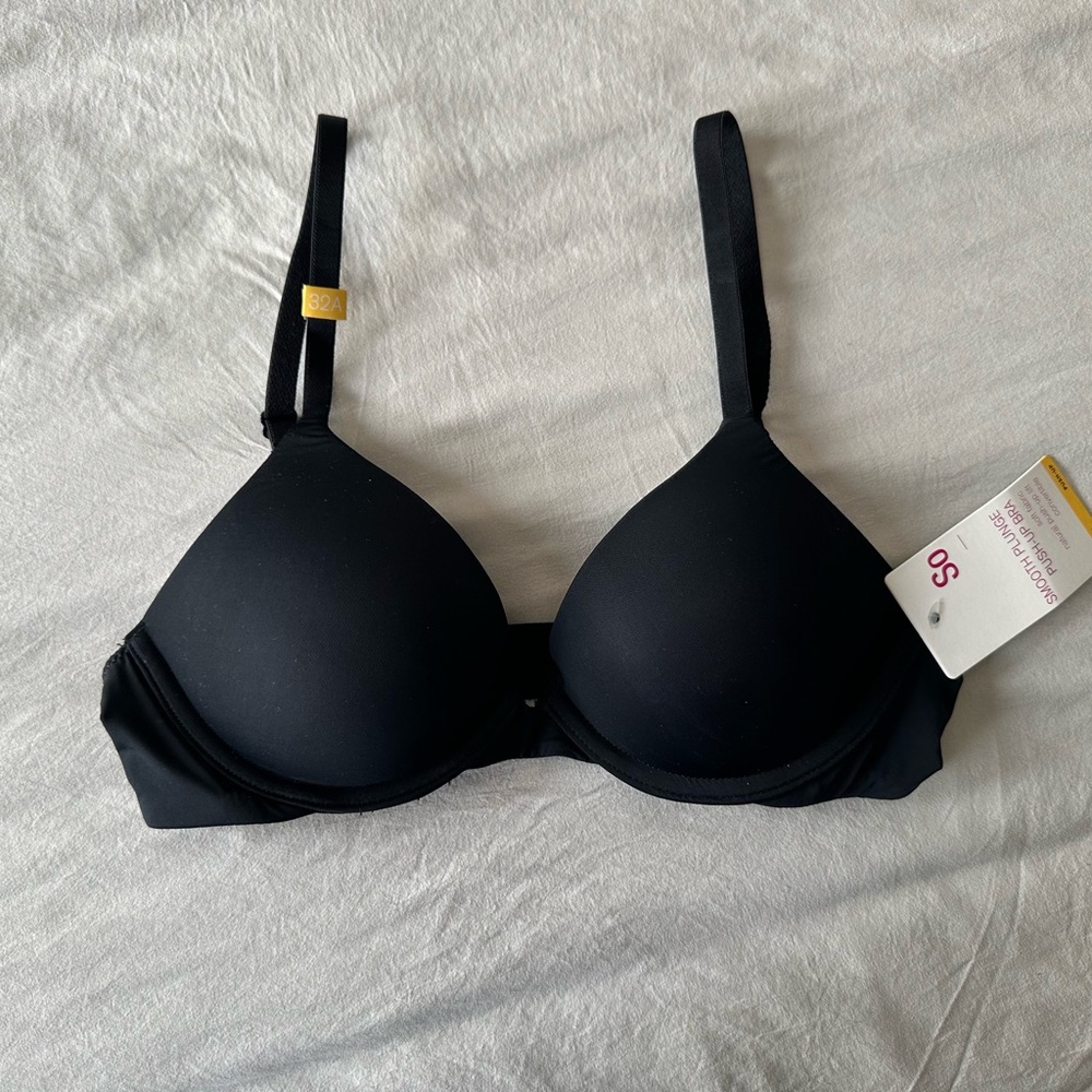 NWT Black Underwire Pushup Bra Size 32A